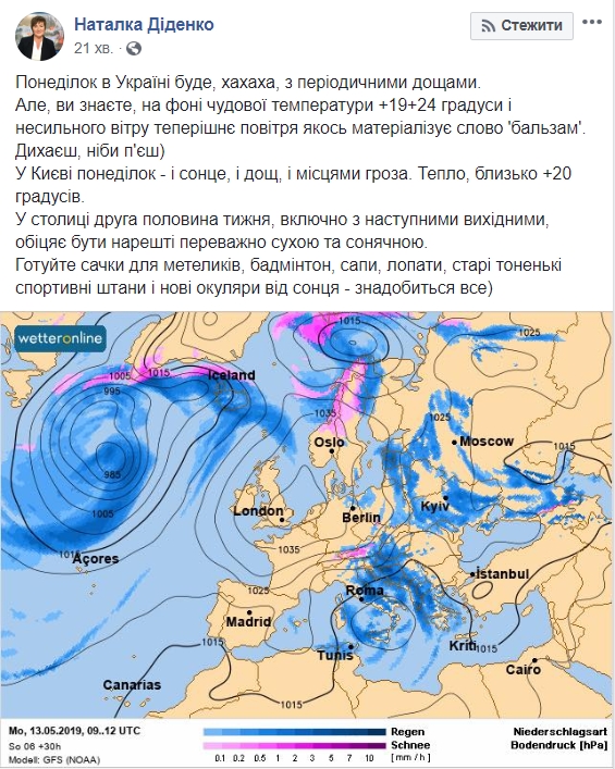 В Киев на следующей неделе придет потепление